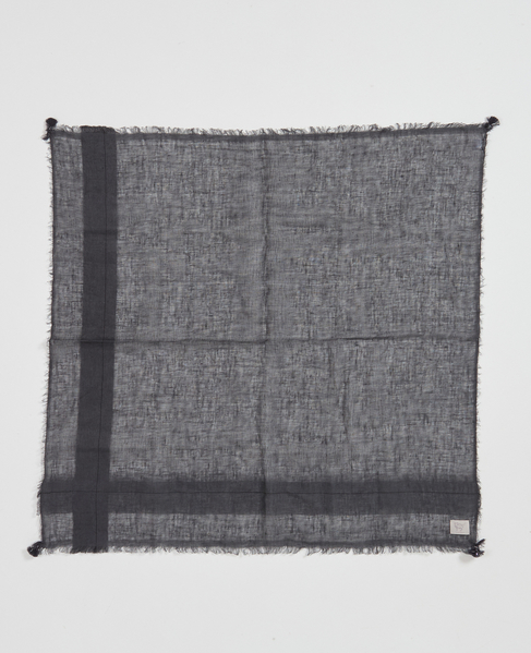 【NIMNIMDUAI/ニムニムデュアイ】ストール/PREMIUM LINEN GAUZE SQUARE 詳細画像 チャコールグレー 3