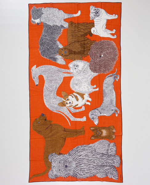 【INOUI EDITIONS/イヌイエディション】ストール/COTTON TOUTOU 詳細画像 オレンジ 3