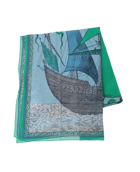 【INOUI EDITIONS/イヌイエディション】ストール/DES RIVES ET DESREVES 詳細画像 グリーン 2