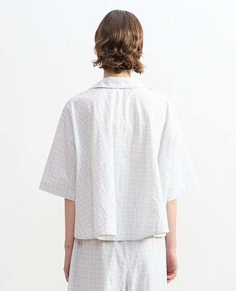 リップルチェックスキッパープルオーバー 詳細画像 ホワイト&times;グレー 3
