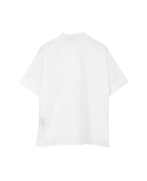 ローンストライプレースドロップショルダーシャツ 詳細画像 ホワイト 2