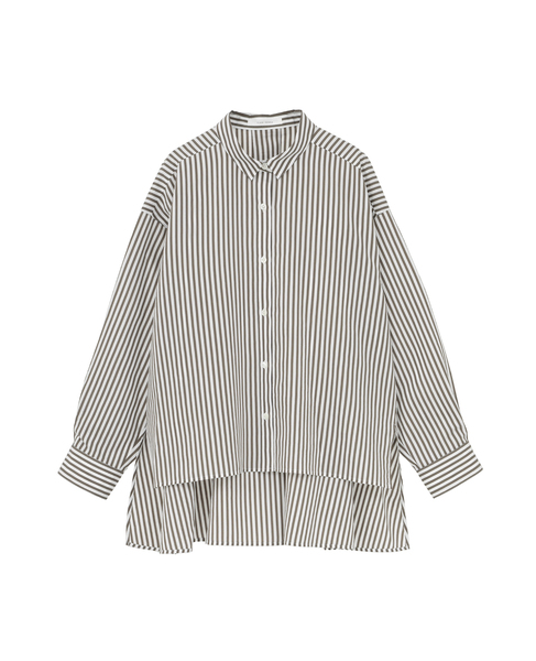 80タイプライター/CALVIAストライプレギュラーカラーシャツ 詳細画像 カーキ 1