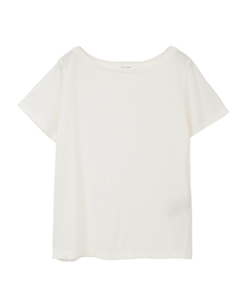 ヴィンテージプレーティングジャージーボートネックTシャツ 詳細画像 ホワイト 1