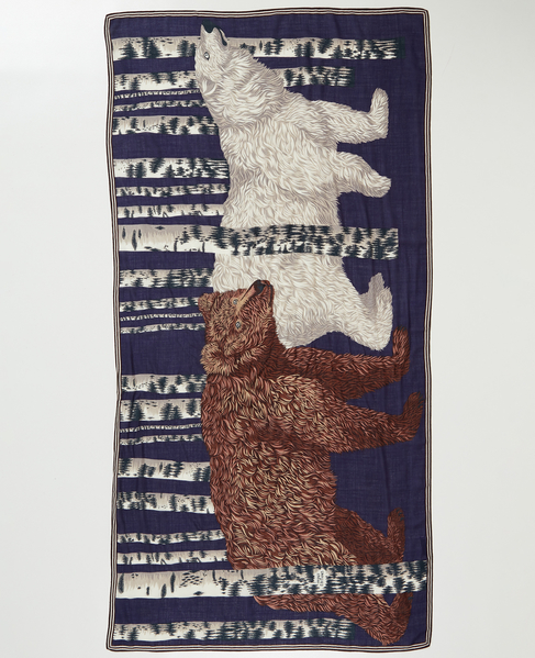 【INOUI EDITIONS/イヌイエディション】スカーフ/SCARF 100 OURS 詳細画像 ネイビー 2