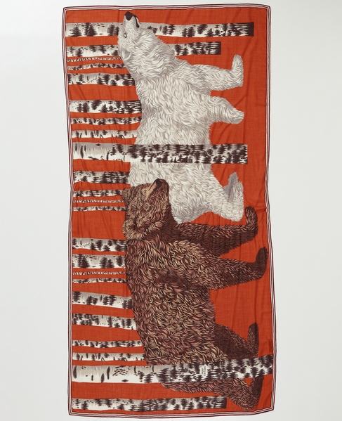 【INOUI EDITIONS/イヌイエディション】スカーフ/SCARF 100 OURS 詳細画像 オレンジ 2