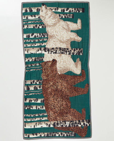 【INOUI EDITIONS/イヌイエディション】スカーフ/SCARF 100 OURS 詳細画像 グリーン 2