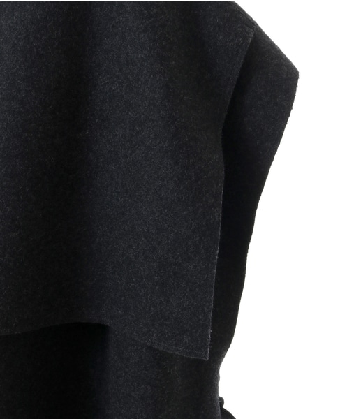 【ESLOW】TOP MELTON PONCHO 詳細画像 チャコールグレー 6
