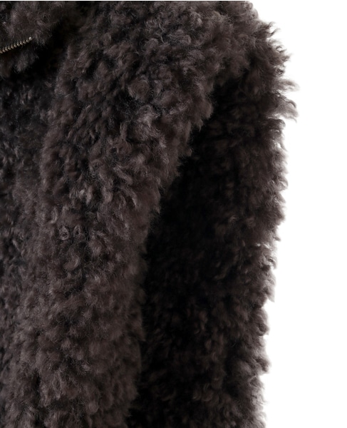 【ESLOW】SHEEP FUR SLEEVELESS JACKET 詳細画像 グレー 5