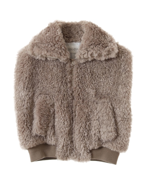 【ESLOW】SHEEP FUR SLEEVELESS JACKET 詳細画像 ベージュ 1