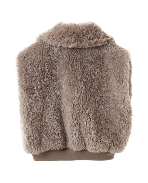 【ESLOW】SHEEP FUR SLEEVELESS JACKET 詳細画像 ベージュ 2