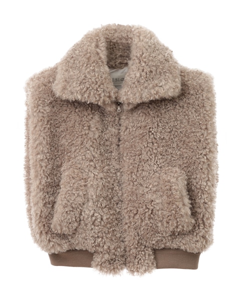 【ESLOW】SHEEP FUR SLEEVELESS JACKET 詳細画像 ベージュ 7