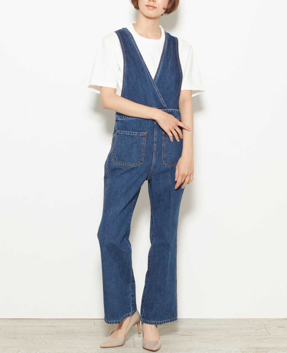 新品タグ付き ＜CURRENTAGE＞ Denim Salopette 【2】 豪奢な 17200円