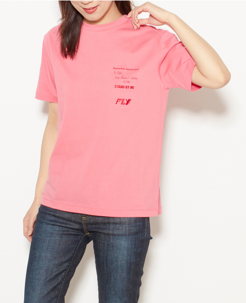 CURRENTAGE/刺繍Tシャツ 詳細画像 ピンク 1