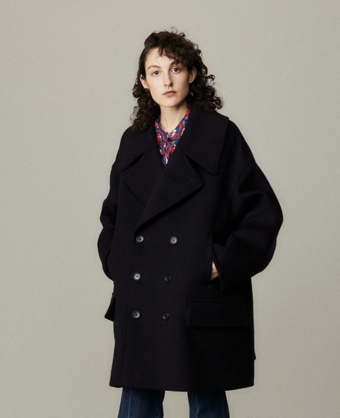 CURRENTAGE/Short Ｂeaver Pea Coat