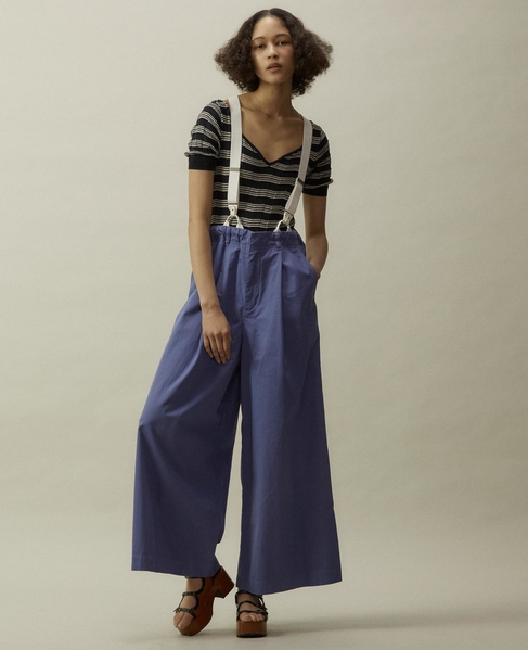 CURRENTAGE/Suspenders Wide Pants 詳細画像 ブルー 6