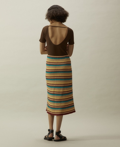 CURRENTAGE/Cable Knit Skirt 詳細画像 ボーダー 3