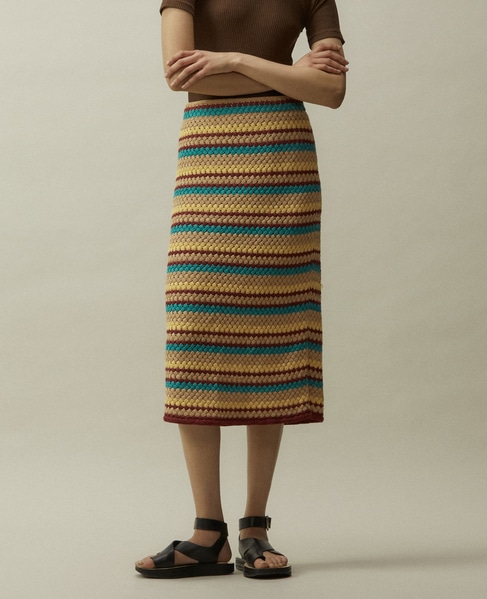 CURRENTAGE/Cable Knit Skirt 詳細画像 ボーダー 4