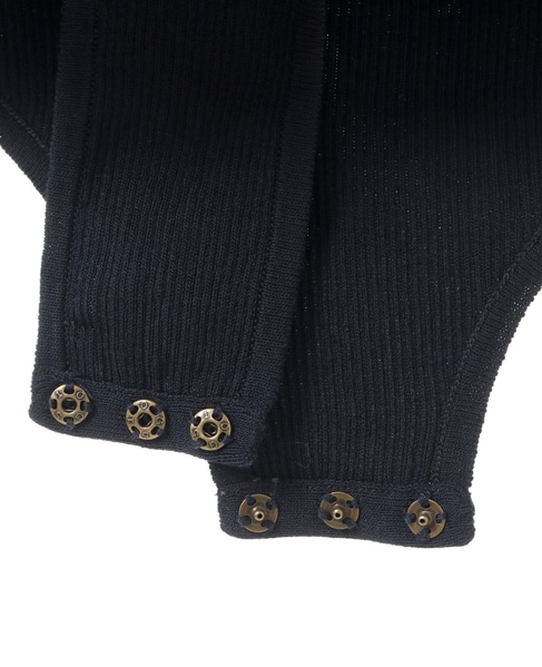 CURRENTAGE/Random Border Knit Bodysuit 詳細画像 ブラック 6