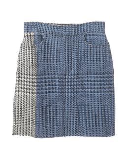 CURRENTAGE/Coated Tweed mini skirt