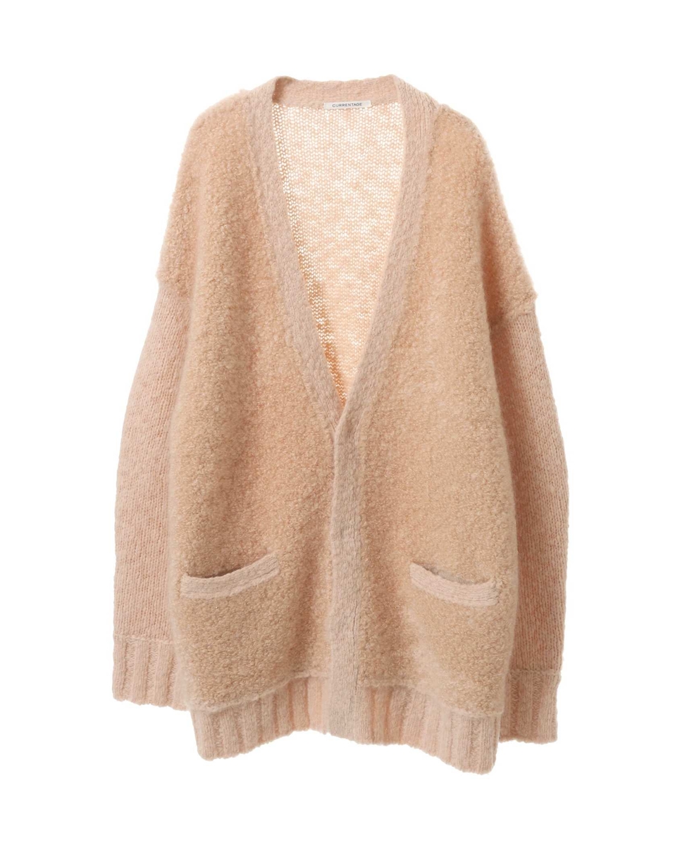 CURRENTAGE wool alpaca Carly mohair combination cardigan - 通販