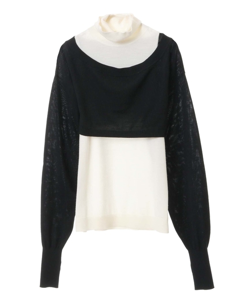 CURRENTAGE/Turtlrneck&Cropped top Layer knit｜商品詳細｜メルローズ