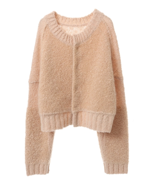 CURRENTAGE/wool alpaca Carly mohair combination 2WAY Knit
