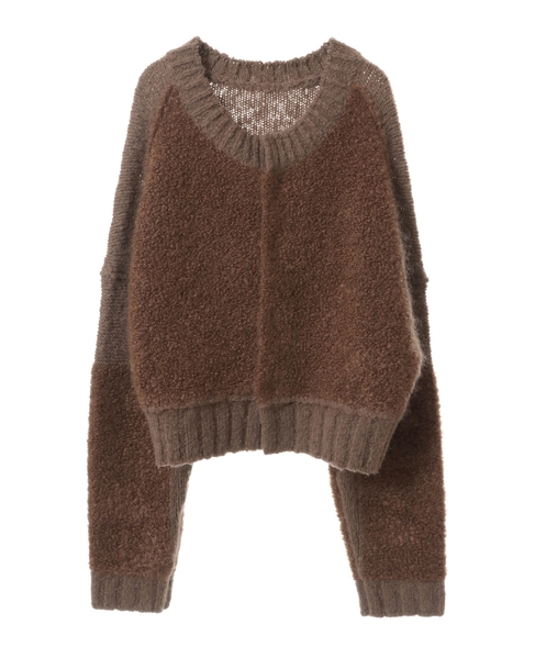 CURRENTAGE/wool alpaca Carly mohair combination 2WAY Knit｜商品