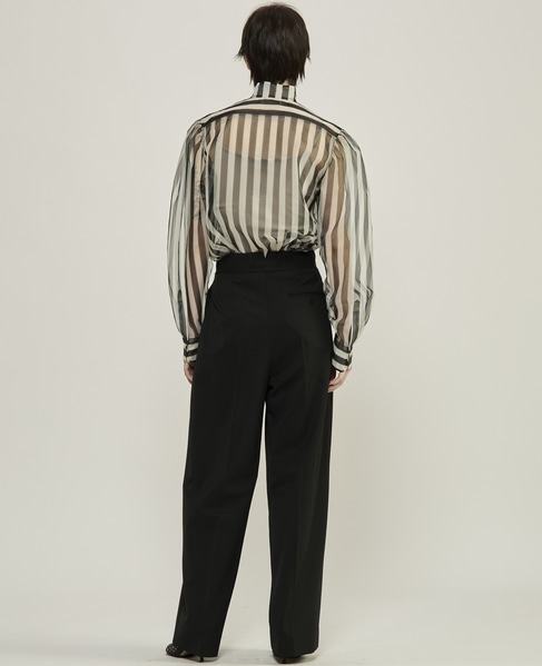 【CURRENTAGE/カレンテージ】Stripe organdie blouse 詳細画像 ホワイト×ブラック 3