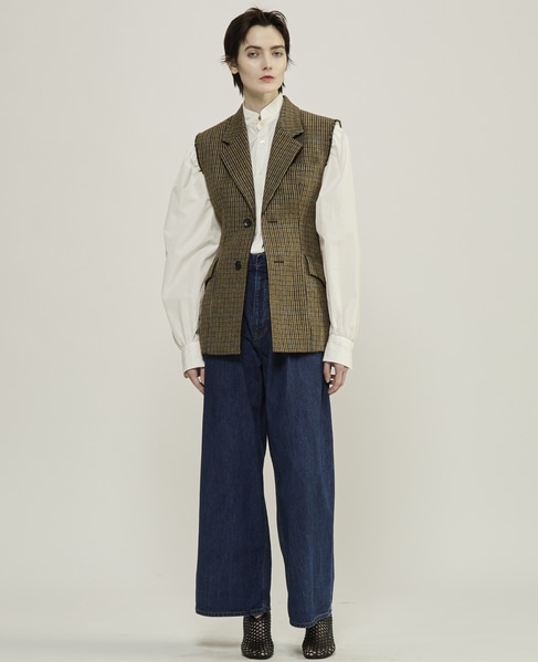 【CURRENTAGE/カレンテージ】Lovat tweed gilet 詳細画像 チェック 8