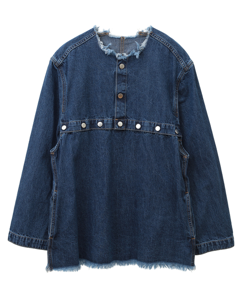 【CURRENTAGE/カレンテージ】Denim welder pullover 詳細画像 インディゴブルー 1