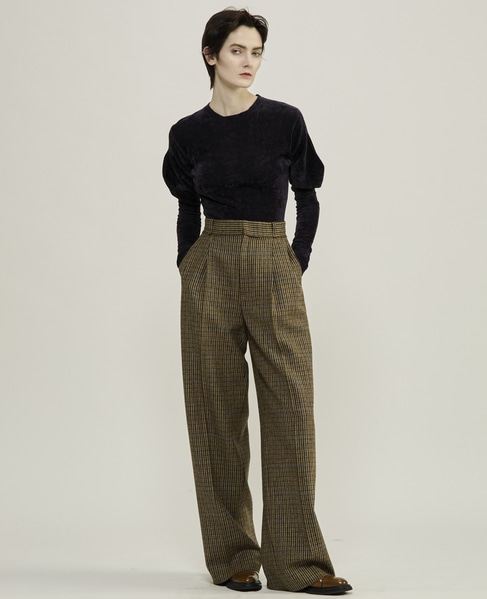 【CURRENTAGE/カレンテージ】Lovat tweed wide pants 詳細画像 チェック 8