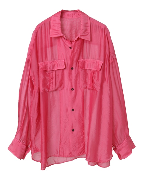 【CURRENTAGE/カレンテージ】Silk capra shirt 詳細画像 ピンク 11