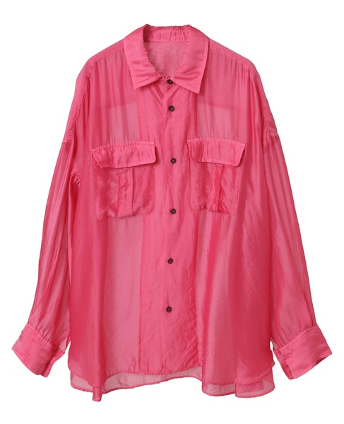 【CURRENTAGE/カレンテージ】Silk capra shirt 詳細画像 ピンク 2