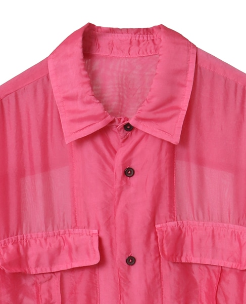【CURRENTAGE/カレンテージ】Silk capra shirt 詳細画像 ピンク 4