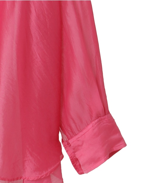 【CURRENTAGE/カレンテージ】Silk capra shirt 詳細画像 ピンク 5