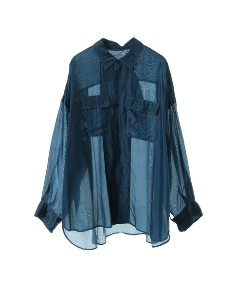 【CURRENTAGE/カレンテージ】Silk capra shirt 詳細画像 ブルー 1