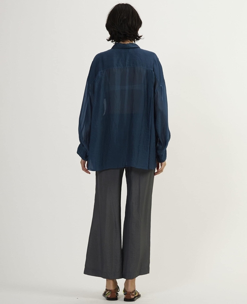 【CURRENTAGE/カレンテージ】Silk capra shirt 詳細画像 ブルー 10