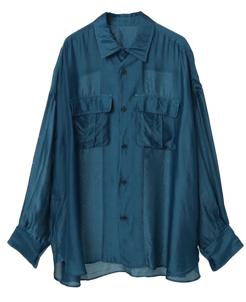 【CURRENTAGE/カレンテージ】Silk capra shirt 詳細画像 ブルー 11