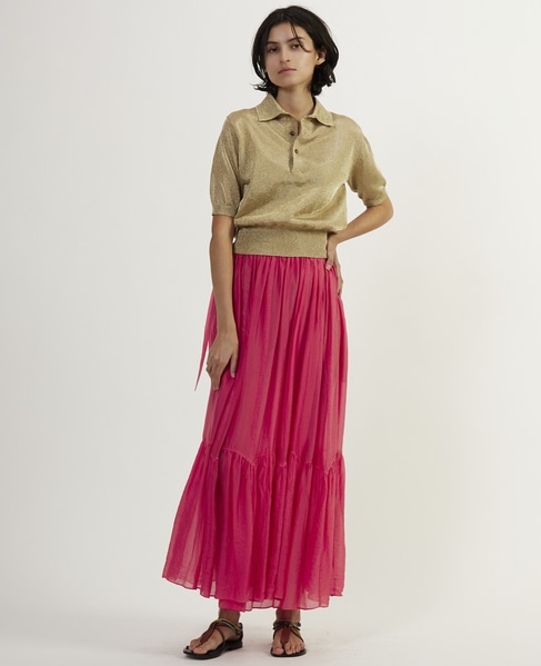 【CURRENTAGE/カレンテージ】Silk capra skirt 詳細画像 ピンク 7