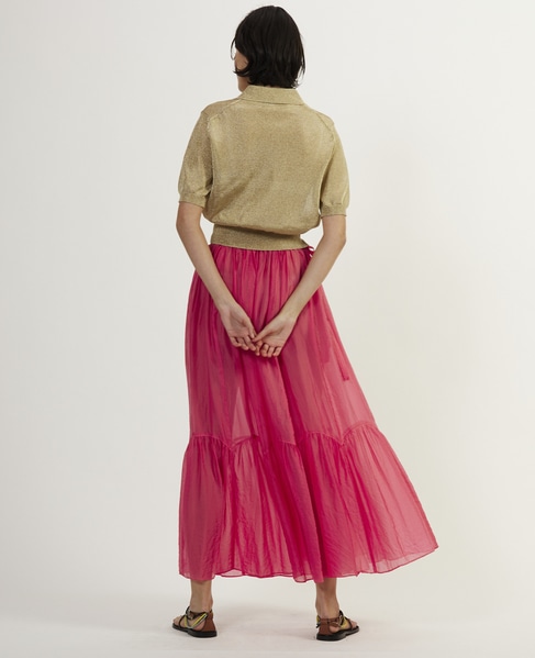 【CURRENTAGE/カレンテージ】Silk capra skirt 詳細画像 ピンク 8
