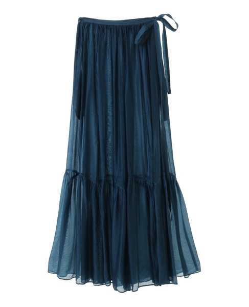 【CURRENTAGE/カレンテージ】Silk capra skirt 詳細画像 ブルー 1