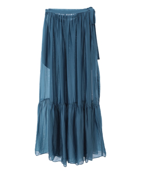 【CURRENTAGE/カレンテージ】Silk capra skirt 詳細画像 ブルー 2