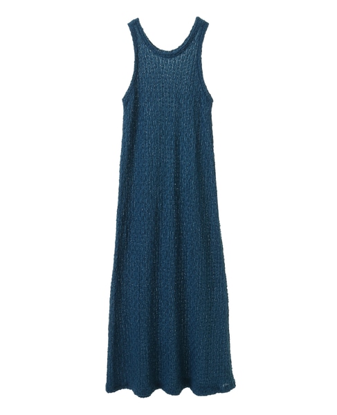 【CURRENTAGE/カレンテージ】LACY KNIT one piece 詳細画像 ブルー 2