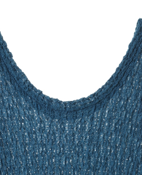 【CURRENTAGE/カレンテージ】LACY KNIT one piece 詳細画像 ブルー 3