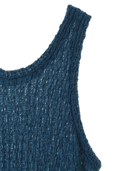 【CURRENTAGE/カレンテージ】LACY KNIT one piece 詳細画像 ブルー 4