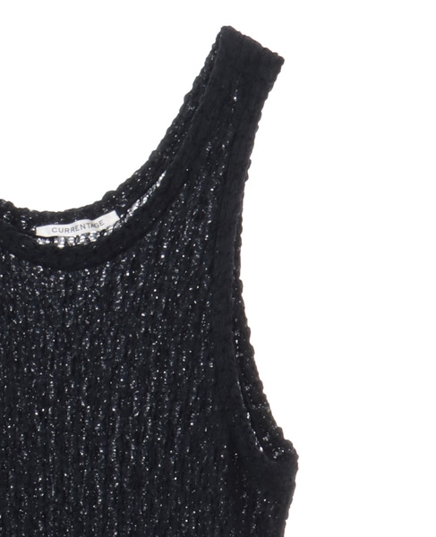 【CURRENTAGE/カレンテージ】LACY KNIT one piece 詳細画像 ブラック 4
