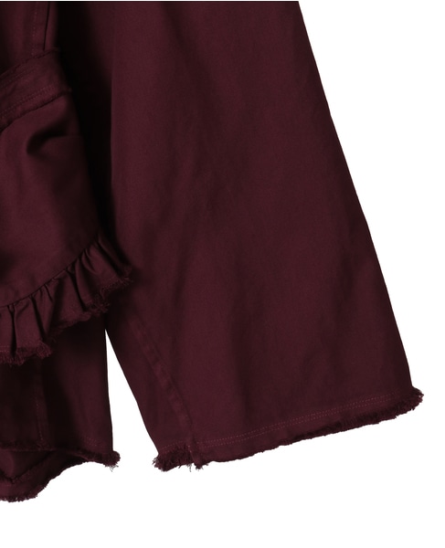 【CURRENTAGE/カレンテージ】Ruffle Ox Blouse 詳細画像 ボルドー 4