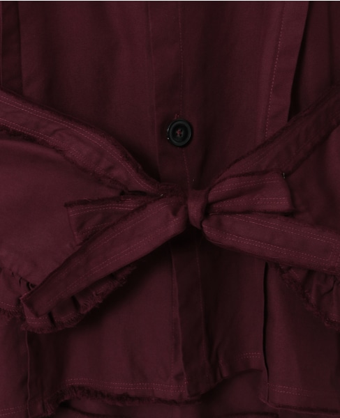 【CURRENTAGE/カレンテージ】Ruffle Ox Blouse 詳細画像 ボルドー 6