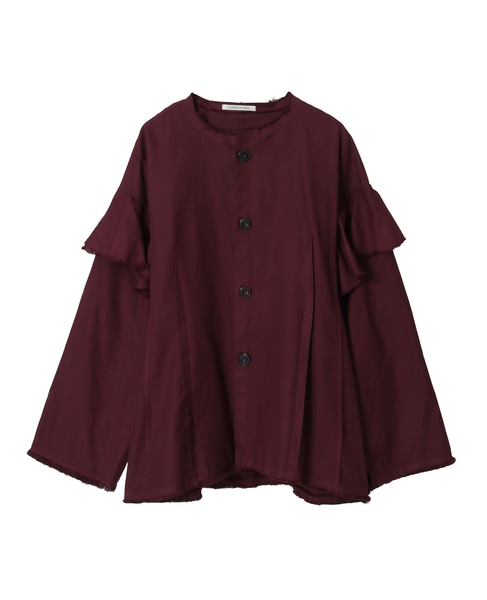【CURRENTAGE/カレンテージ】Ruffle Ox Blouse 詳細画像 ボルドー 7