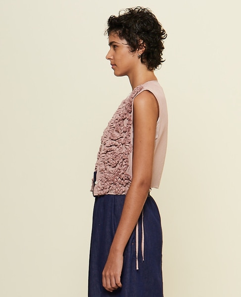 【CURRENTAGE/カレンテージ】Ruffle vest 詳細画像 ピンク 2